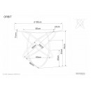 Стол обеденный SIGNAL ORBIT прозрачный/хром 100